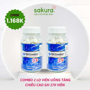 Combo 2 Lọ Viên Uống Tăng Chiều Cao GH EX+ 270 Viên - Hàng Nhật nội địa